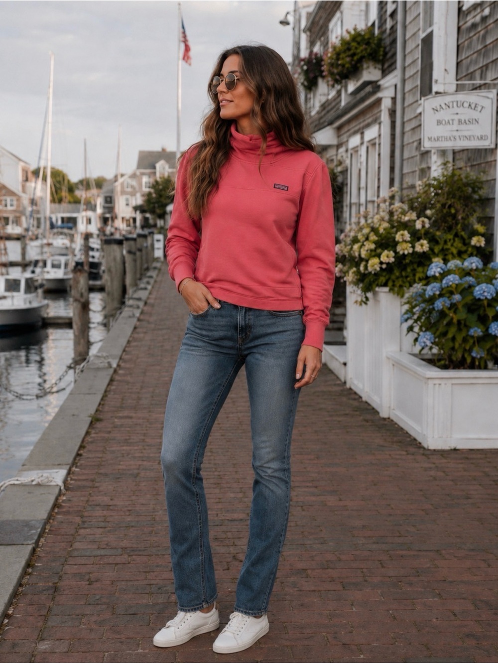 Vineyard Vines Pink Coral Quarter-Zip Pullover